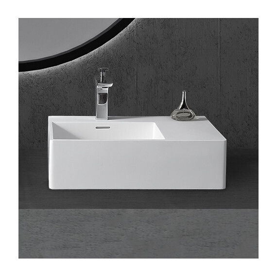 Раковина подвесная Abber Stein 56 см AS2644 L, белый матовый - фото 