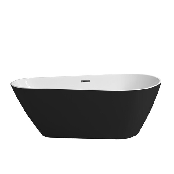 Ванна отдельностоящая Grossman Fly 170x80 см GR-1102MB, черный матовый, Размер - мм: 1700x800 - фото 