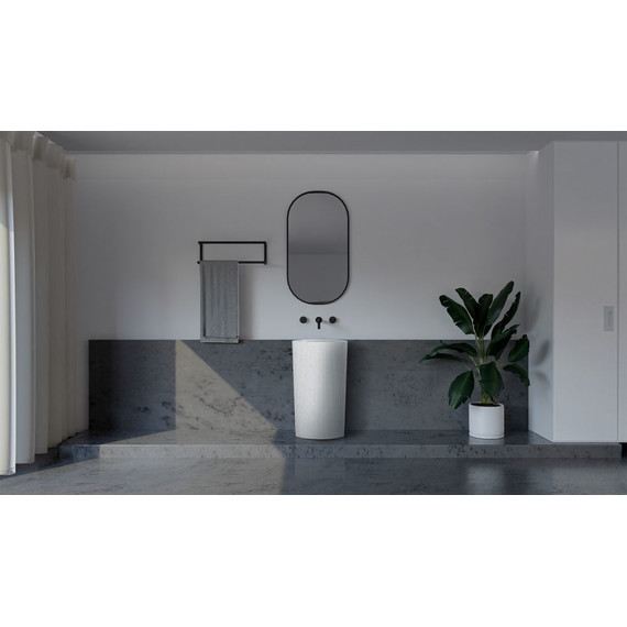 Раковина напольная Abber Stein 50 см AS2504-H, белый матовый - фото 3