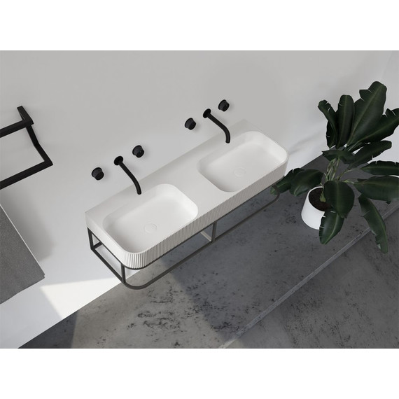 Раковина с консолью Abber Stein 120 см AS2646, белый матовый - фото 2