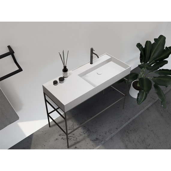 Раковина с консолью Abber Stein 120 см AS2647, белый матовый - фото 4