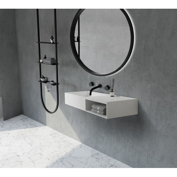 Раковина подвесная Abber Stein 120 см AS2649-1.2, белый матовый - фото 4