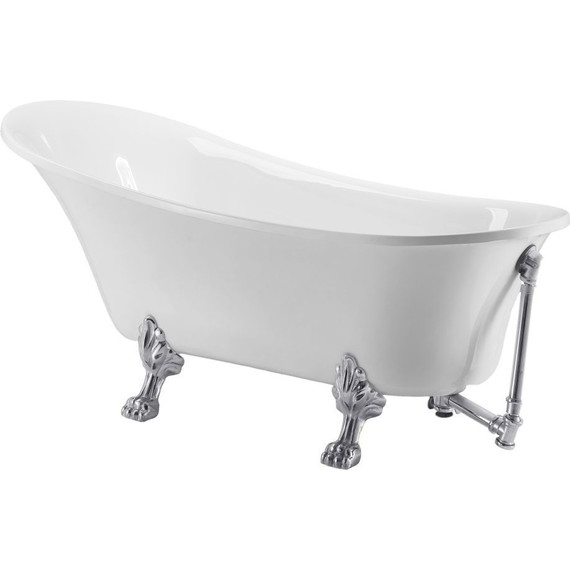Ванна отдельностоящая Grossman Retro 162x71 см GR-1002M, белый матовый - фото 