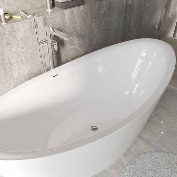 Ванна отдельностоящая Grossman Galaxy 180x85 см GR-1402M, белый матовый - фото 5