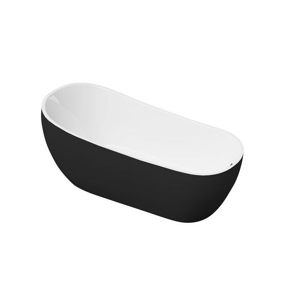 Ванна отдельностоящая Grossman Galaxy 170x75 см GR-1403MB, черный матовый - фото 