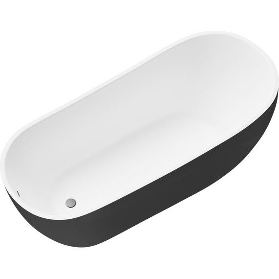 Ванна отдельностоящая Grossman Galaxy 170x75 см GR-1403MB, черный матовый - фото 