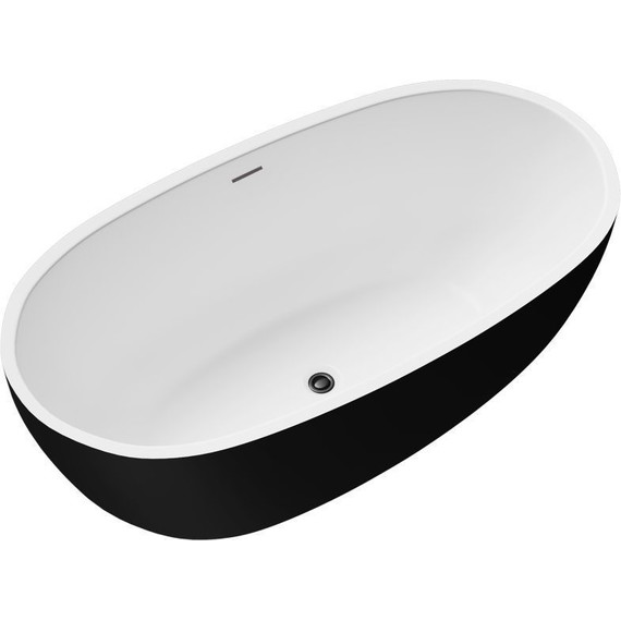 Ванна отдельностоящая Grossman Classic 150x78 см GR-2403MB, черный матовый - фото 