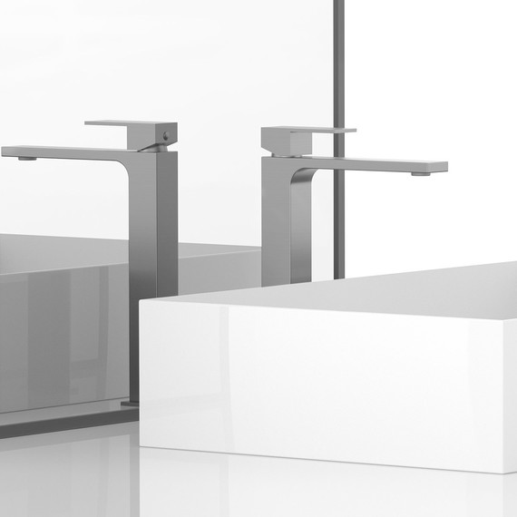 Смеситель для раковины высокий Vincea Cube VBF-1C02GM, вороненая сталь - фото 2