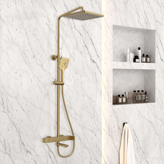 Душевая стойка Vincea Cube VSFS-1C1BG, брашированное золото - фото 2