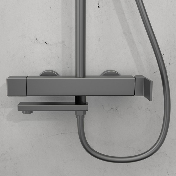 Душевая стойка Vincea Cube VSFS-1C1GM, вороненая сталь - фото 2