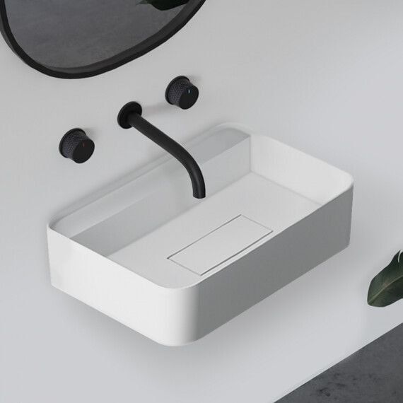 Раковина подвесная Abber Stein 50 см AS2626, белый матовый - фото 