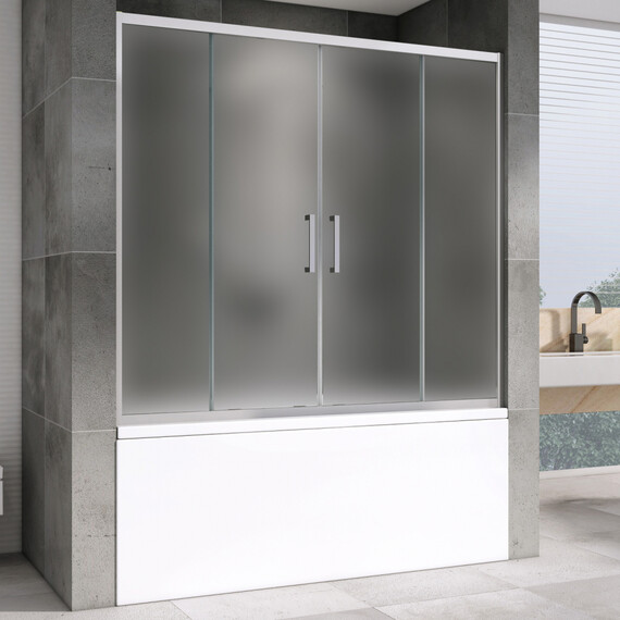 Шторка для ванны Abber Schwarzer Diamant 160 см AG57160M, хром/матовое - фото 