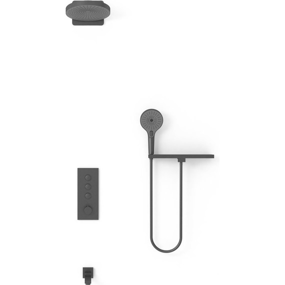 Душевая система для ванны с термостатом Vincea Inspire VSFW-433TI1RMB, черный - фото 2