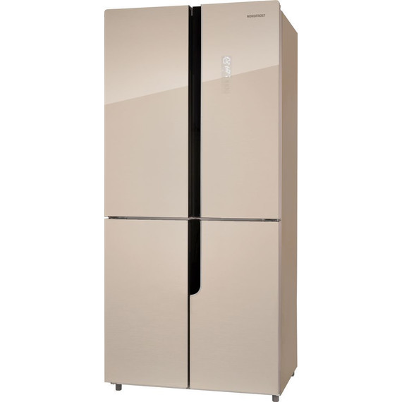 Холодильник Side by Side NordFrost RFQ 510 NFGY inverter (бежевое стекло) - фото 3