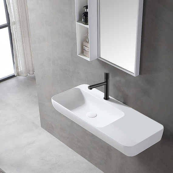 Смеситель для раковины Vincea Groove VBF-4G1MB, черный - фото 3