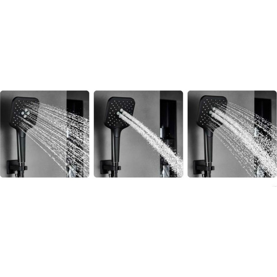 Душевая система для ванны с термостатом Vincea Next VSFW-1N3TGM, вороненая сталь - фото 5