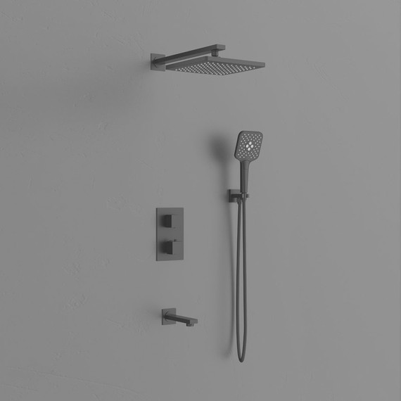 Душевая система для ванны с термостатом Vincea Next VSFW-1N3TMB, черный - фото 2