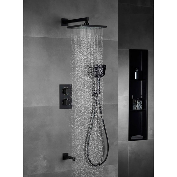 Душевая система для ванны с термостатом Vincea Next VSFW-1N3TMB, черный - фото 3