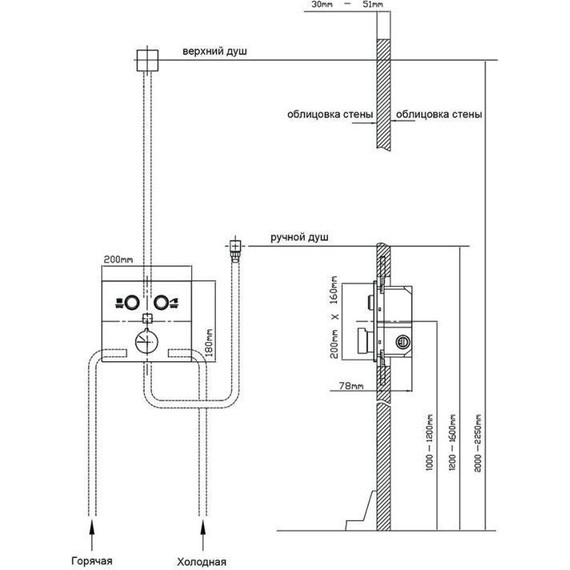 Душевая система для душа Vincea VSFW-4212GM, вороненая сталь - фото 8
