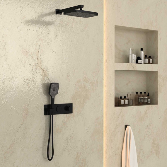 Душевая система для душа с термостатом Vincea VSFW-422T1MB, черный - фото 2