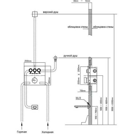 Душевая система для ванны Vincea VSFW-4311MB, черный - фото 8