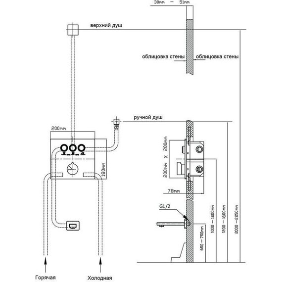 Душевая система для ванны Vincea VSFW-4311RGM, вороненая сталь - фото 8