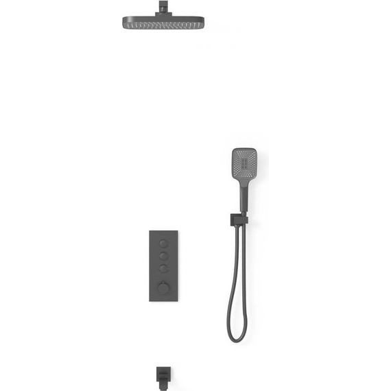 Душевая система для ванны с термостатом Vincea VSFW-433T1MB, черный - фото 3