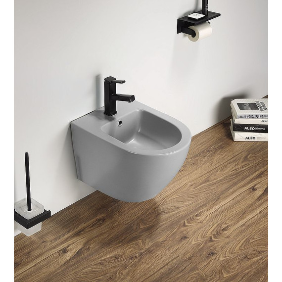 Биде подвесное CeramaLux В2342BDMH, светло-серый - фото 2