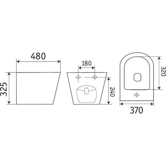 Биде подвесное CeramaLux В2342BDMH, светло-серый - фото 3