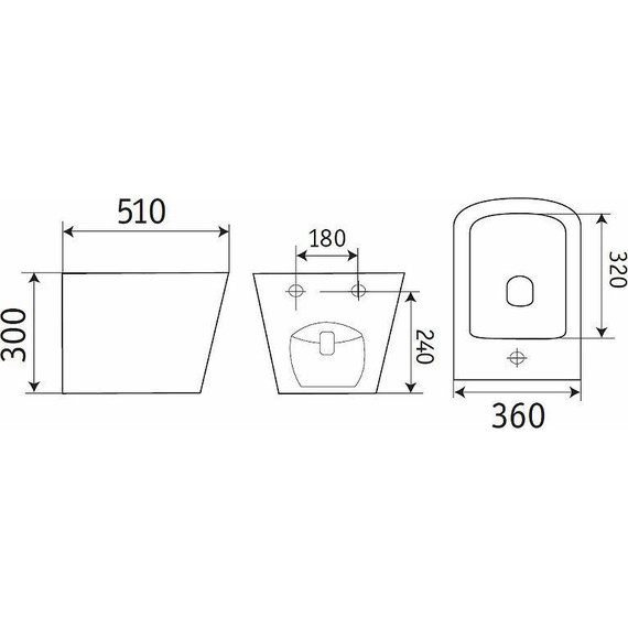 Биде подвесное CeramaLux 5370MHL, голубой матовый - фото 3