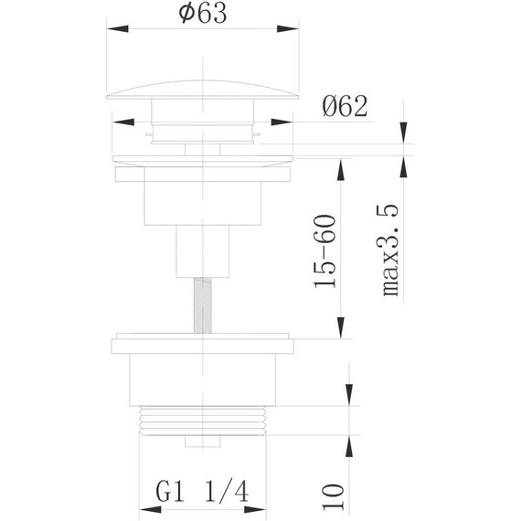 Донный клапан Abber AF0011RG, розовое золото - фото 2