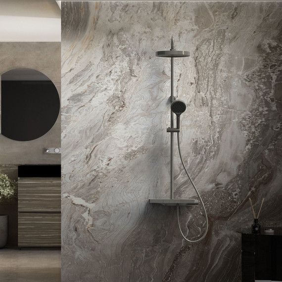 Душевая стойка с термостатом Vincea Inspire VSFS-3I12TGM, вороненая сталь - фото 3