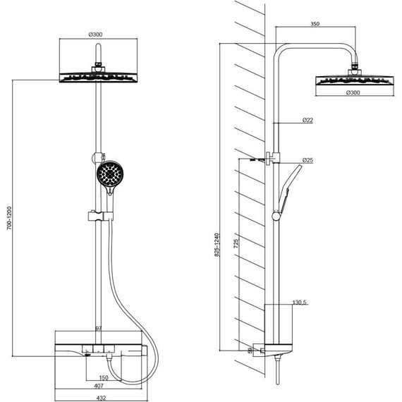 Душевая стойка с термостатом Vincea Inspire VSFS-3I12TW, белый - фото 7