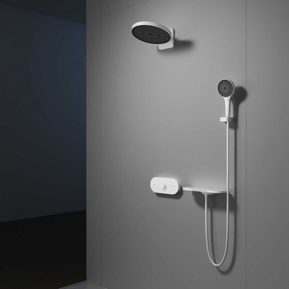 Душевая система для ванны с термостатом Vincea Futura VSFW-2F12TMW, белый - фото 2