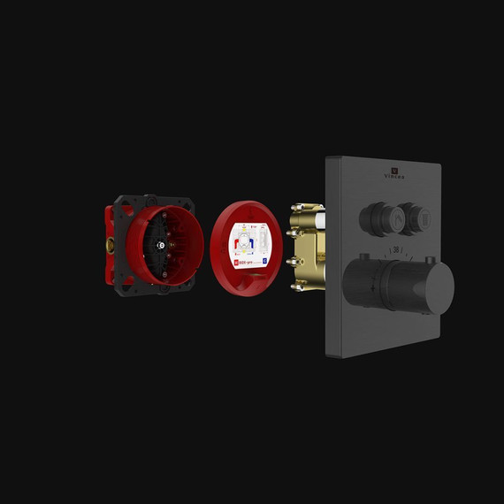 Душевая система для ванны с термостатом Vincea Inspire VSFW-3I21T1RMB, черный - фото 9