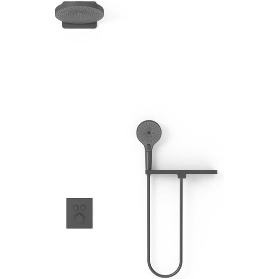 Душевая система для ванны с термостатом Vincea Inspire VSFW-3I21T1RMB, черный - фото 3
