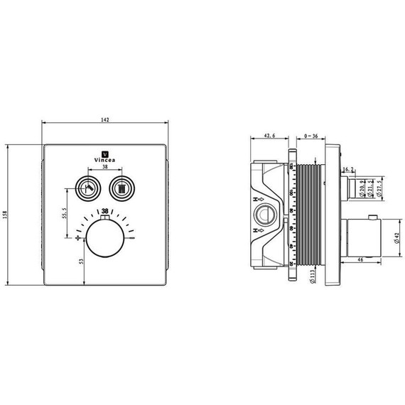 Душевая система для душа с термостатом Vincea Inspire VSFW-3I21T2CH - фото 13