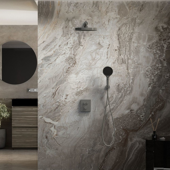 Душевая система для душа с термостатом Vincea Inspire VSFW-3I21T2GM, вороненая сталь - фото 2