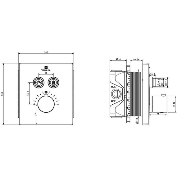 Душевая система для ванны с термостатом Vincea Inspire VSFW-3I21T2RCH - фото 15
