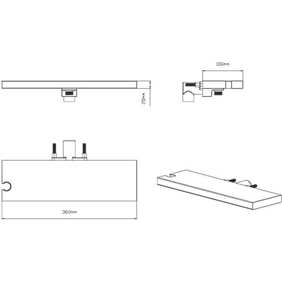 Душевая система для ванны с термостатом Vincea Inspire VSFW-3I21T2RMB, черный - фото 16