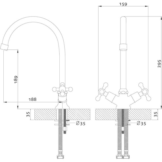 Смеситель для кухни Rossinka G02-72 - фото 2