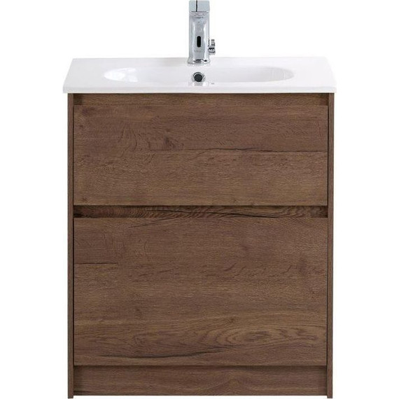 Тумба напольная с раковиной BelBagno KRAFT-600-2C-PIA-RT 60 см, Rovere Tabacco (раковина BB1923-600) - фото 