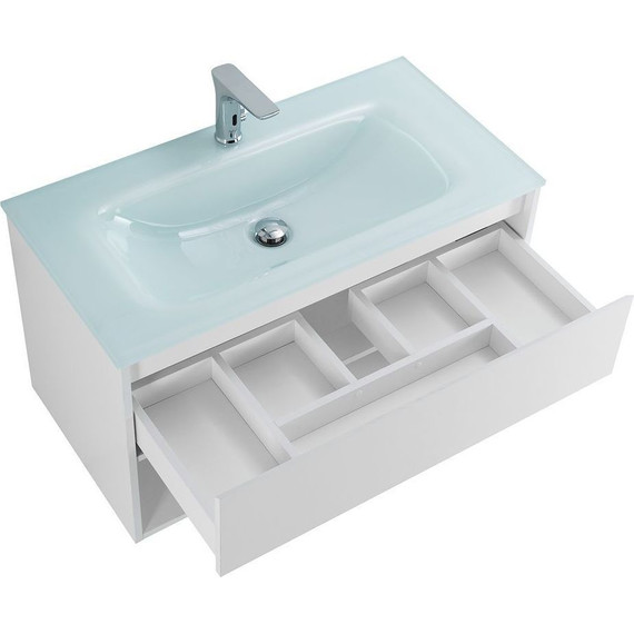 Тумба подвесная с раковиной BelBagno KRAFT-800-1C-SO-BO 80 см, Bianco Opaco - фото 3