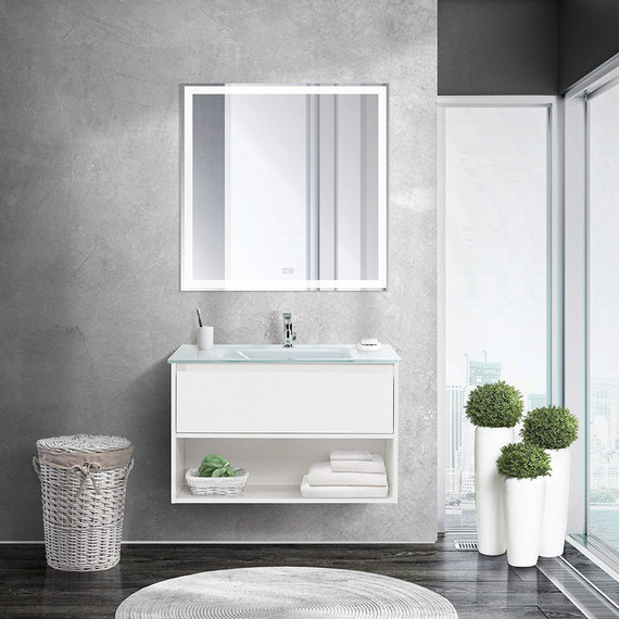 Тумба подвесная с раковиной BelBagno KRAFT-800-1C-SO-BO 80 см, Bianco Opaco - фото 7