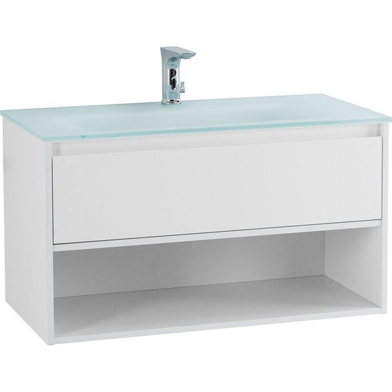 Тумба подвесная с раковиной BelBagno KRAFT-800-1C-SO-BO 80 см, Bianco Opaco - фото 8