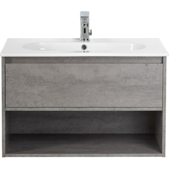 Тумба подвесная с раковиной BelBagno KRAFT-800-1C-SO-CG 80 см, Cemento Grigio - фото 