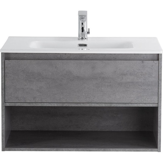 Тумба подвесная с раковиной BelBagno KRAFT-800-1C-SO-CG 80 см, Cemento Grigio - фото 6