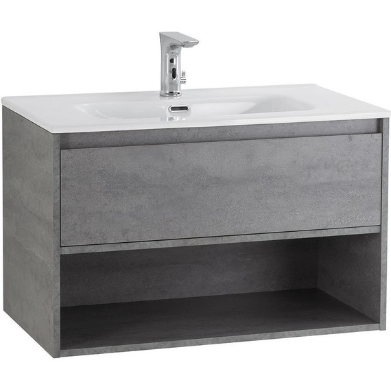 Тумба подвесная с раковиной BelBagno KRAFT-800-1C-SO-CG 80 см, Cemento Grigio - фото 7