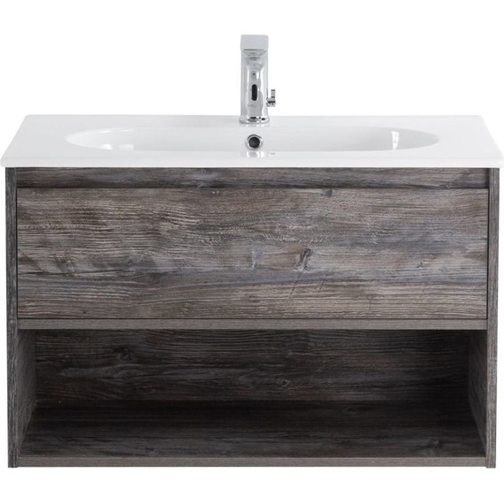 Тумба подвесная с раковиной BelBagno KRAFT-800-1C-SO-PP 80 см, Pino Pasadena - фото 