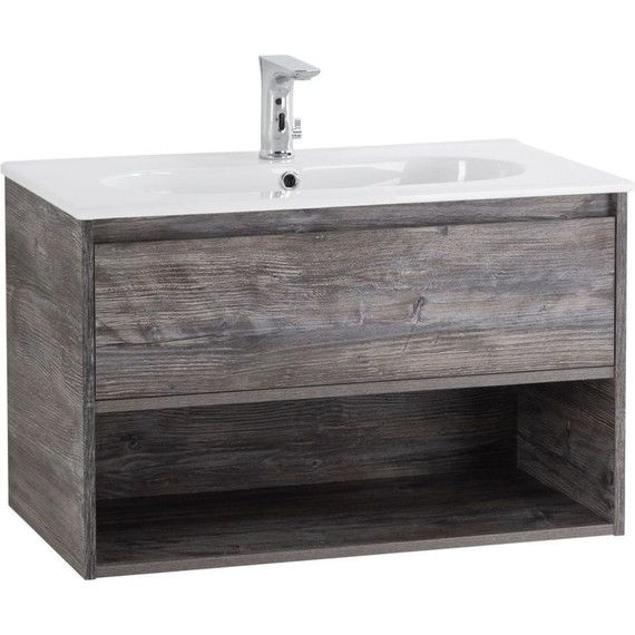 Тумба подвесная с раковиной BelBagno KRAFT-800-1C-SO-PP 80 см, Pino Pasadena - фото 2